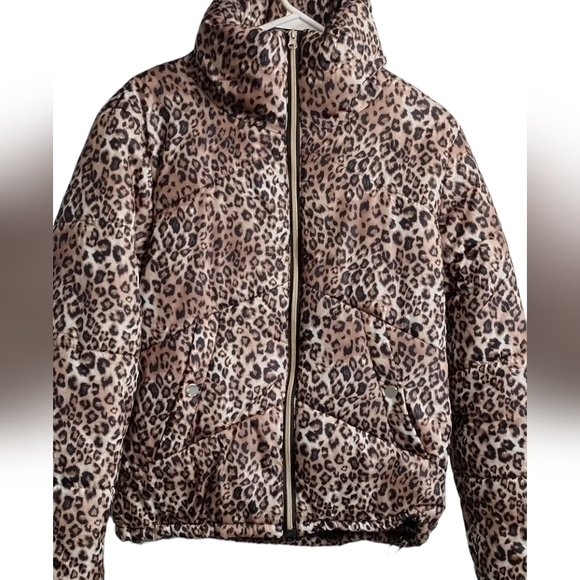 Me Jane Leopard Puffer Coat Women's Med NWT - Picture 2 of 6